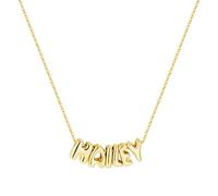 TINGN Collar con nombre personalizado para mujer, chapado en oro de 14 quilates, elegante joyería ideal para regalos de cumpleaños para mujeres, niñas y adolescentes, Cobre