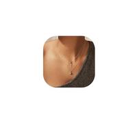 TINGN Collar de cruz para mujeres y niñas, gargantilla chapada en oro blanco y oro de 14 quilates, colgante de cruz de plata, regalo de joyería, Chapado en oro