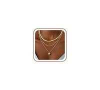 TINGN Collar de tono dorado para mujer, chapado en oro de 14 quilates, delicado collar con colgante apilable en capas, cuerda de serpiente, cadena de clip cubano, colgante de moneda de circonita