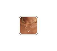 TINGN Collar de tono dorado para mujer, chapado en oro de 14 quilates, delicado collar con colgante apilable en capas, cuerda de serpiente, cadena de clip cubano, colgante de moneda de circonita