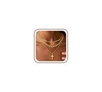 TINGN Collar de tono dorado para mujer, chapado en oro de 14 quilates, delicado collar con colgante apilable en capas, cuerda de serpiente, cadena de clip cubano, colgante de moneda de circonita