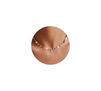 TINGN Collares coloridos con inicial de cuentas para niñas y mujeres, gargantilla de cuentas hecha a mano, collar bohemio con inicial N, joyería para niñas, adolescentes y niñas, regalos de cumpleaños