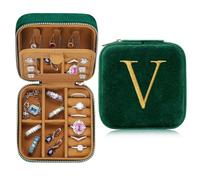 TINGN Joyero de viaje Joyero portátil pequeño de terciopelo de felpa, organizador de joyas, artículos esenciales de viaje, regalos de cumpleaños para mujeres, adolescente