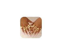 TINGN Juego de 12 anillos de oro para mujer, anillos gruesos ajustables y gruesos, apilables, anillos de nudillo, anillos abiertos gruesos para mujeres