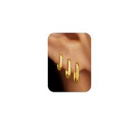 TINGN Juego de 3 pares de aretes de aro chapados en oro de 14 quilates para mujer, hipoalergénicos, ligeros, colgantes, regalos de joyería para mujeres, adolescentes y niñas