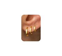 TINGN Juego de 3 pares de aretes de aro chapados en oro de 14 quilates para mujer, hipoalergénicos, ligeros, colgantes, regalos de joyería para mujeres, adolescentes y niñas