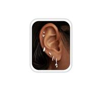 TINGN Juego de 6 pares de aretes de aro para mujer, chapados en oro de 14 quilates, hipoalergénicos, pequeños, múltiples, juego de aretes delicados, bonitos aretes de regalo, Cobre