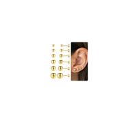 TINGN Juego de 6 pares de pendientes de plata 925 para hombre y mujer, pequeños, con cierre plano, circonita cúbica, perlas, redondos, con tornillo de bola y cartílago, Plata