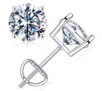TINGN Pendientes de plata de ley 925-18 K oro blanco/dorado moissanite pendientes VVS1 pureza D color moissanite pendientes de plata 925 aniversario día de la madre cumpleaños regalos para mujeres
