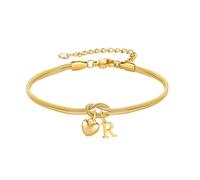 TINGN Pulsera de oro para mujer y niña - Pulsera de nudo chapado en oro de 18 quilates con letras personalizadas con colgante de corazón pulseras de nudo de amor pulseras regalos de dama de honor para