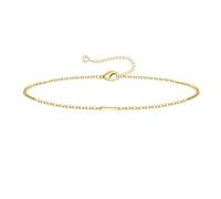 TINGN Pulsera de oro y plata para niñas y mujeres, chapada en oro blanco de 18 quilates, pulsera fina con letras, pulseras personalizadas, regalo de cumpleaños para mujeres, adolescentes y niñas, 20