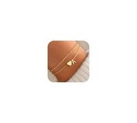 TINGN Pulsera para mujer de oro y plata de 14 K, chapada en oro de 14 quilates, pulseras personalizadas con letras monograma alfabeto pulsera pulsera pulsera mujer joyas regalos para mujeres novia