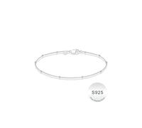 TINGN Pulsera para mujer de plata de ley 925, pulseras apilables para mujeres y niñas, sencilla, atemporal, con cuentas de bola de 1,7 mm, 23 cm (9 zoll), Plata de ley