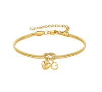 TINGN Pulseras con inicial de oro para mujeres y niñas, pulseras de nudo inicial chapadas en oro de 18 quilates para mujer, pulsera de moda con dije de amor con letra A-Z, joyería delicada para mujer