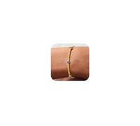 TINGN Pulseras de cuentas de oro con piedra natal para mujer, no se deslustran, a la moda, delicadas, chapadas en oro de 14 quilates, apilables, elásticas, para mejores amigas, parejas, regalos de