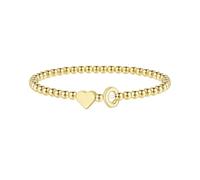 TINGN Pulseras de oro para mujeres y niñas, chapado en oro de 14 quilates, pulsera de corazón con inicial A-Z, pulseras elásticas de cuentas personalizadas con monograma, regalos de cumpleaños