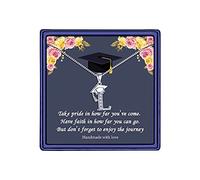 TINGN Regalo de graduación para ella - Collares con inicial A-Z 2026 con colgante significativo de gorra, collar de graduación, regalo de amistad para mujeres, amigas, universidad, escuela secundaria