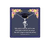 TINGN Regalo de graduación para ella - Collares con inicial A-Z 2026 con colgante significativo de gorra, collar de graduación, regalo de amistad para mujeres, amigas, universidad, escuela secundaria