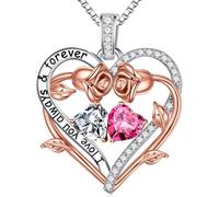 TINGN Regalo para mujeres - Colgante de plata de ley 925 con piedra natal para mujer, San Valentín, Día de la Madre, Navidad, cumpleaños, regalo para mamá, esposa, novia, Plata esterlina
