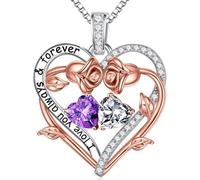 TINGN Regalo para mujeres - Colgante de plata de ley 925 con piedra natal para mujer, San Valentín, Día de la Madre, Navidad, cumpleaños, regalo para mamá, esposa, novia, Plata esterlina