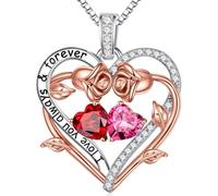TINGN Regalo para mujeres - Colgante de plata de ley 925 con piedra natal para mujer, San Valentín, Día de la Madre, Navidad, cumpleaños, regalo para mamá, esposa, novia, Plata esterlina