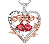 TINGN Regalo para mujeres - Colgante de plata de ley 925 con piedra natal para mujer, San Valentín, Día de la Madre, Navidad, cumpleaños, regalo para mamá, esposa, novia, Plata esterlina