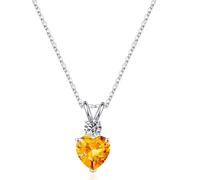 TINGN Regalos de San Valentín para mujeres, regalos de pareja, cadena de piedra natal para mujer, cadena de plata, collar para mujer, joyas para mujer, cadena de corazón, joyas de plata 925, colgante