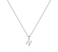 TINGN S925 Collar Inicial de Plata Esterlina para Mujer, Collar Inicial Hipoalergénico de Dainty Colgante de Iniciales Minúsculas S925 Collar de Plata Esterlina Regalo de Niña Adolescente (N)