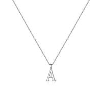 TINGN S925 Collar Inicial de Plata Esterlina para Mujer, Hipoalergénico Colgante de Iniciales Minúsculas S925 Collar de Plata Esterlina Regalo de Niña Adolescente (A)