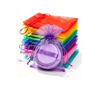 TINGSING 200 bolsas de organza coloridas de 10 x 15 cm, transparentes para recuerdos de boda, bolsas de joyería, bolsa con cordón para maquillaje, caramelos, baby shower, fiesta de San Valentín