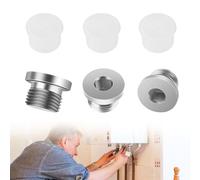 TINGTING Tapones de cierre de 1/2 pulgadas, 3 unidades de tapones ciegos para tubería de agua de acero inoxidable, tapón de 1/2 pulgadas con junta, tapón de cierre para tuberías, tapones finales