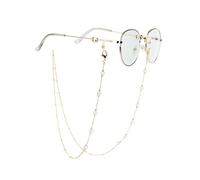 TINGWEN Moda Cadena para gafas Cadena anteojos de sol para mujer Elegante gafas de sol Cadena Gafas de Cuentas Correa de Cadenas Con cuentas pequeñas y grandes Para Gafas jóvenes y adultos (Oro)