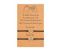 TINGYA Pulsera de sol y luna, mejor amigo, pareja, pulsera a juego, promesa para siempre, hombre adolescente, mujer, regalo, joyería (Golden and silver Bracelet)