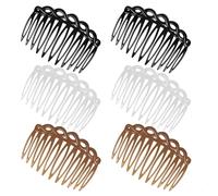 Tingyanyan 6 peines laterales para el pelo francés, juego de accesorios para el pelo para mujer, peine de plástico trenzado decorativo, pinzas para el pelo, 4 colores, velo de novia, peine para el