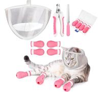Tingyanyan - Bozales para el aseo (7 unidades, 1 bozal para gato, 4 botas de gato, 2 cortaúñas, antimordeduras, botas de gato, aseo y afeitado