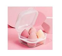Tingyanyan Juego de 4 esponjas de maquillaje húmedo y seco, esponja de mezcla de base con bandeja para huevos