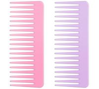 Tingyanyan Juego de peine desenredante de dientes anchos y grandes para cabello largo, rizado y húmedo, sin peinar, champú y peines desenredantes