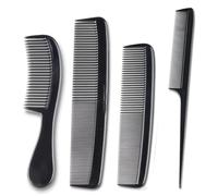 Tingyanyan Juego de peines profesionales de 4 piezas, color negro, peine de cola profesional, adecuado para hombres y mujeres, peinado y peinado por separado