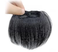 Tingyilan 2 Piezas De Cabello Humano Corto Negro Piezas De Pelo Humano Grueso Que Agregan Un Clip De Volumen De Cabello Adicional, Adornos Para El Cabello Con Adelgazamiento Del Cabello,Negro,10cm