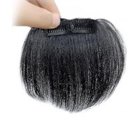 Tingyilan 2 Piezas De Cabello Humano Corto Negro Piezas De Pelo Humano Grueso Que Agregan Un Clip De Volumen De Cabello Adicional, Adornos Para El Cabello Con Adelgazamiento Del Cabello,Negro,15cm