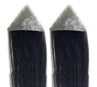 Tingyilan 2 piezas de patillas para hombres peluche de tupé triángulo para cabello en las sienes, sistema de reemplazo de cabello con cinta recta de 15 cm,Negro,4x4x5cm