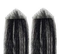 Tingyilan 2 piezas de patillas para hombres peluche de tupé triángulo para cabello en las sienes, sistema de reemplazo de cabello con cinta recta de 15 cm,Negro,2x2x3cm