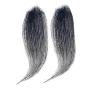 Tingyilan 2 piezas de pelo planta de pelo peluquín delantero para hombres, forma de triángulo extensión de pelo negro natural peluquín pelucón pelo humano,Negro,3x3x4cm