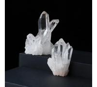 Tingyilan 2 piezas de roca natural, roca curativa de cuarzo de cristal blanco, geoda drusa para curar la energía Reiki, racimo de cristal de cuarzo de roca,50~80g