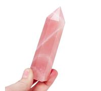 Tingyilan 2 piezas Torre de Cristal Rosa Piedra Preciosa Torre de Punto Hexagonal Meditación Naturaleza Reiki Pulido Protección Decoración Cristal Grande Cristales Curativos Naturales,9cm