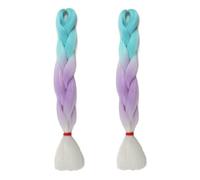 Tingyilan 2Pcs Brillo en la oscuridad Peluca Pelo Rizado Para Trenzar Extensiones De Pelo De Color Ombre Para Trenzar, Trenzas De Crochet Luminosas Largas Para Trenzar Para Mujer,37