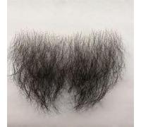 Tingyilan Cabello privado falso, vello corporal realista invisible para hombres y mujeres, bigote falso de pelo de pecho negro natural hecho a mano