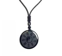Tingyilan Colgante de Collar de Yin Y Yang de Purificación de La Verdad del Taoísmo de Obsidiana Negra,Style b