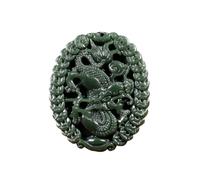Tingyilan Colgante de Jade Hotan Verde Natural Dragón de la Suerte Talismán Amuleto Adornos Espirituales de Jade Chino Joyas Regalos con Caja,10