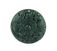 Tingyilan Colgante de Jade Hotan Verde Natural Dragón de la Suerte Talismán Amuleto Adornos Espirituales de Jade Chino Joyas Regalos con Caja,7